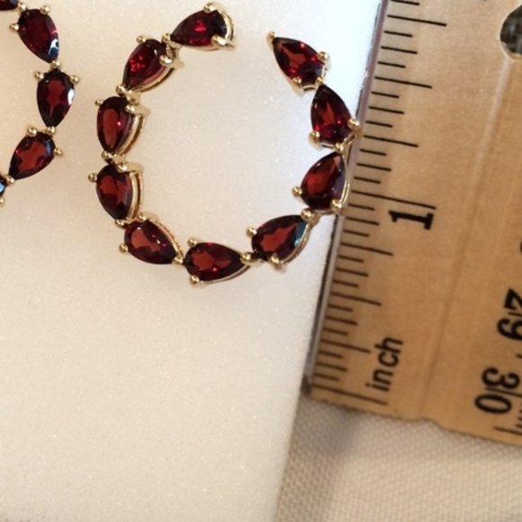 New Garnet Front Hoops YG - Picture 4 of 11